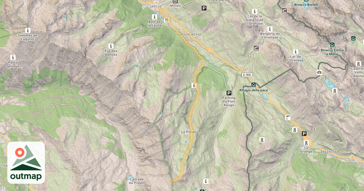 Map of Tête de Parassac — Larche