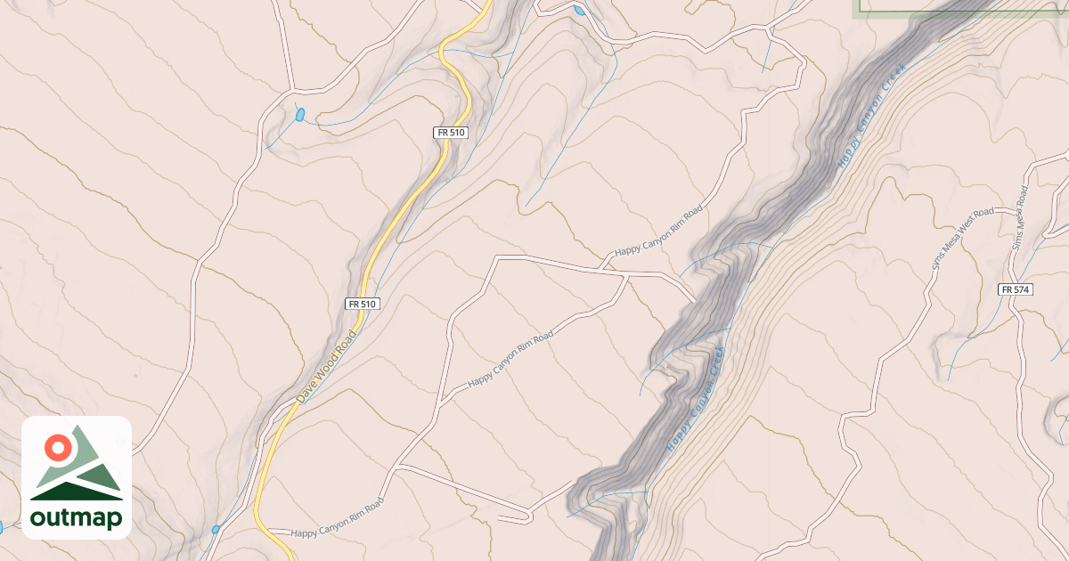 Map of HAPPY CANYON RIM