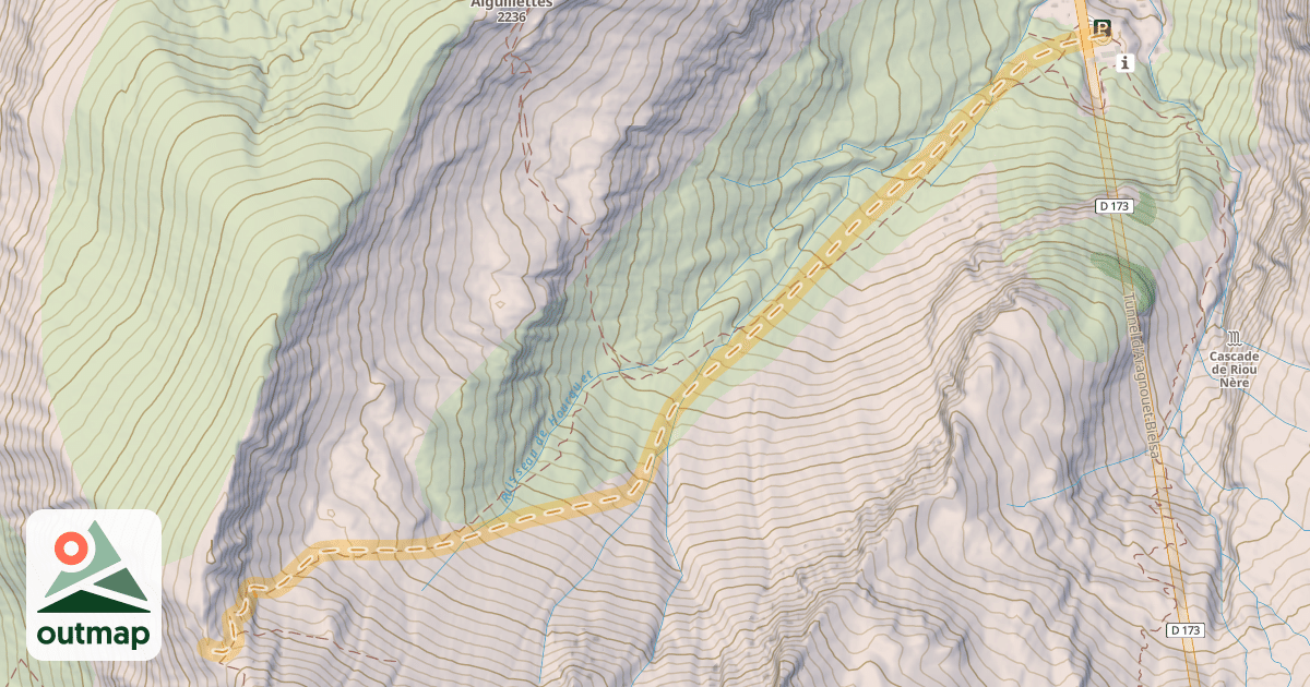 Map of Crête des Aiguillette — Tunnel du Biesla