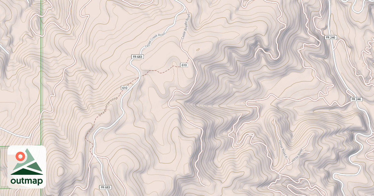 Map of CEDAR BREAKS