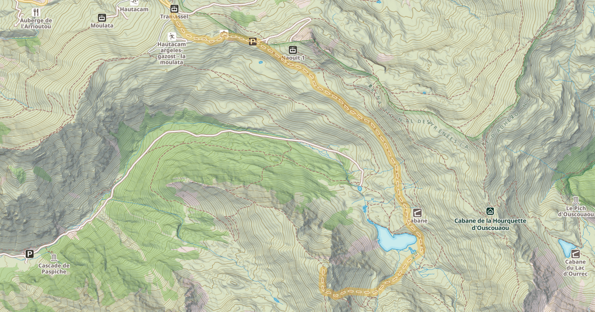 Map preview of Soum de la Siarrousse — Station de Hautacam - Col de Tramassel ou de Buraou