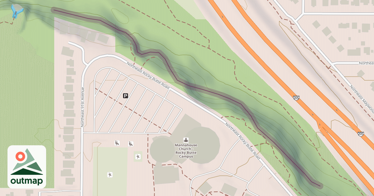 Map of Rocky Butte Quarry