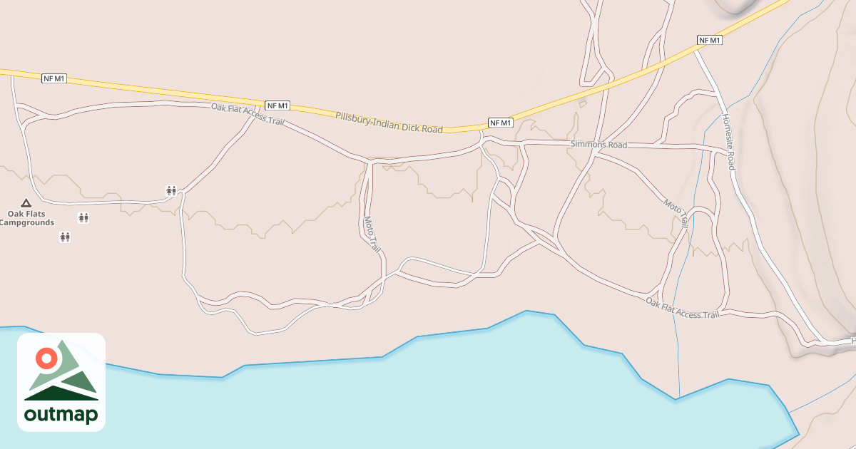 Map of OAK FLAT ACCESS