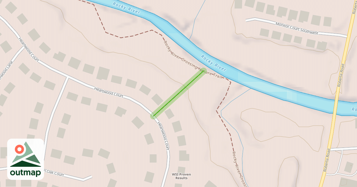 Map of Rocky River Crossing Nature Trail in Cabarrus