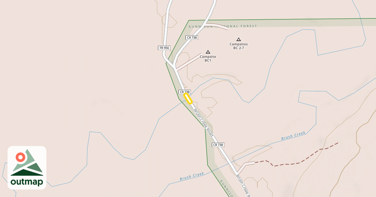 Map of Brush Creek Road