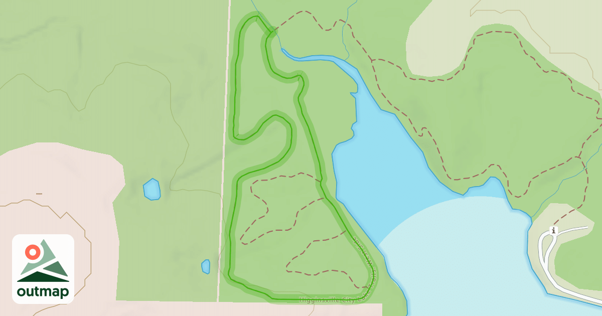Map of Higginsville City Lake Trails: West Side in Lafayette
