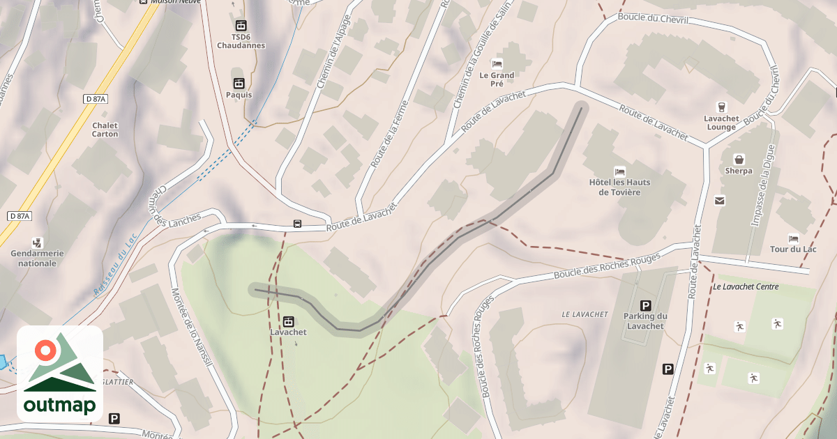 Map of Chemin vers le Lavachet (piste non répertoriée)