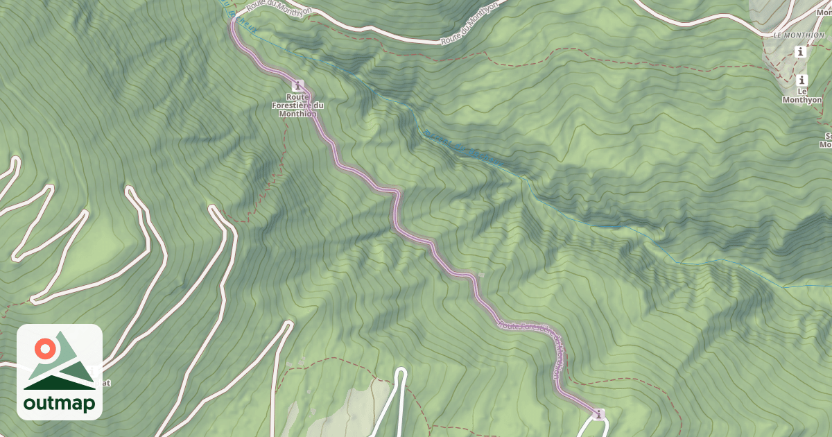 Map of Route Forestière du Monthion
