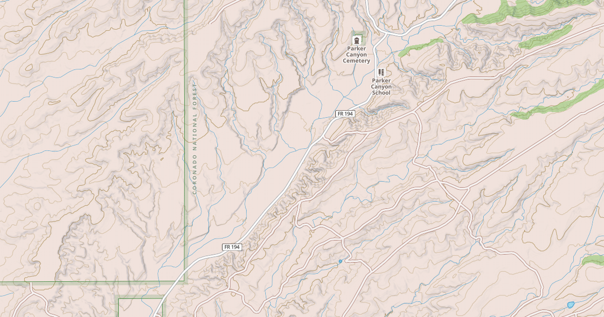 Map preview of PARKER CANYON
