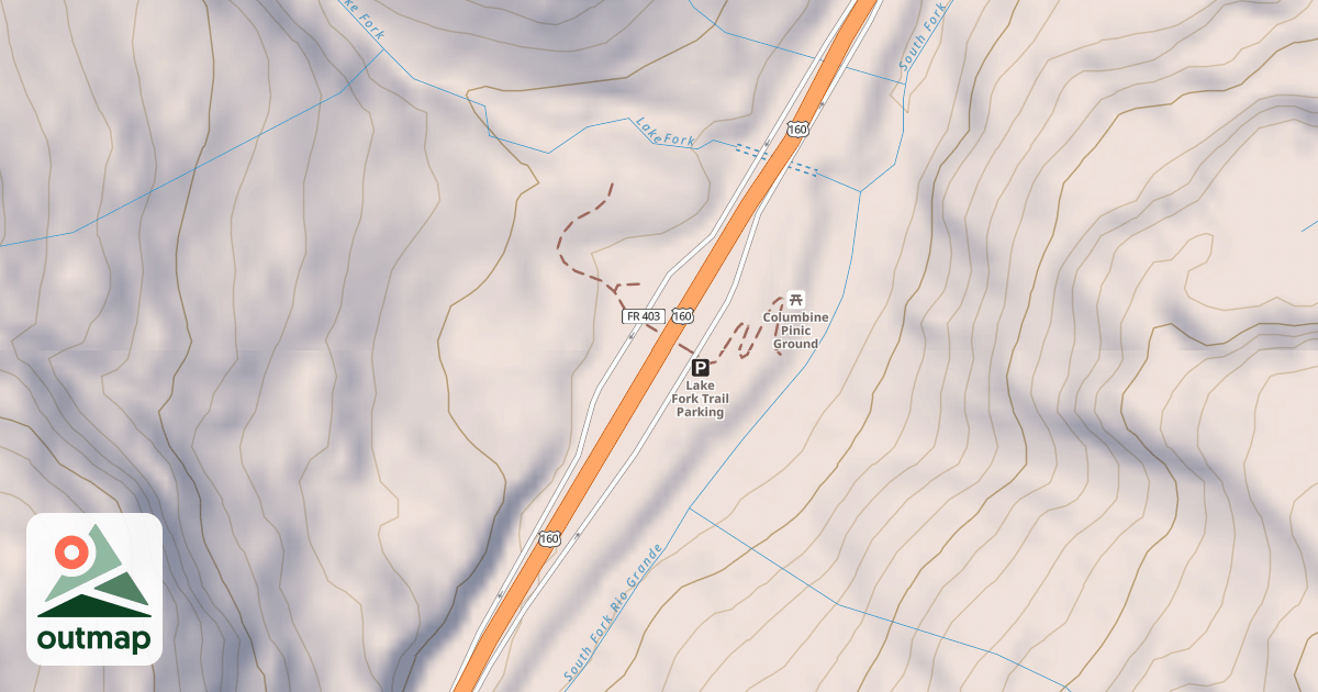 Map of LAKE FORK REST AREA/TRAILHEAD