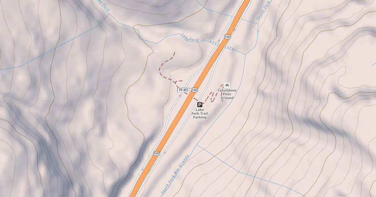 Map preview of LAKE FORK REST AREA/TRAILHEAD