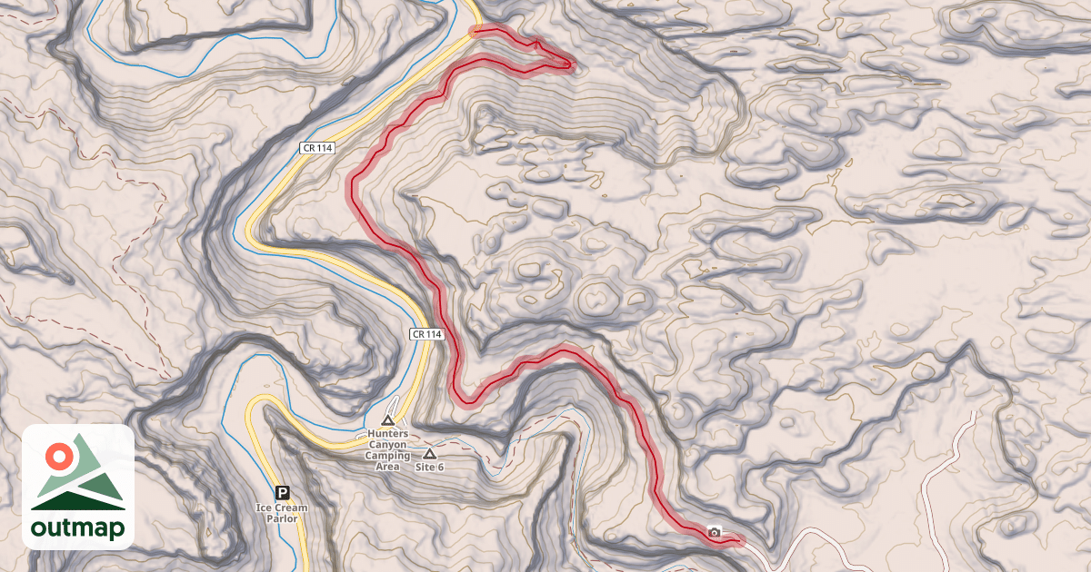 Map of Hunter Rim Trail