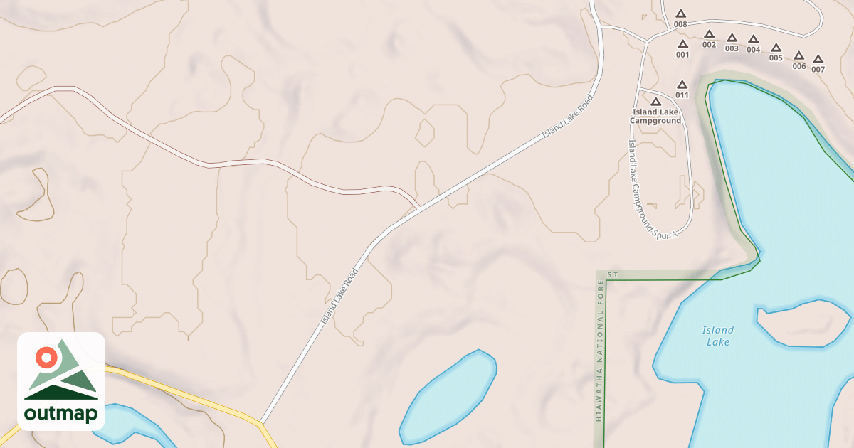Map of ISLAND LAKE