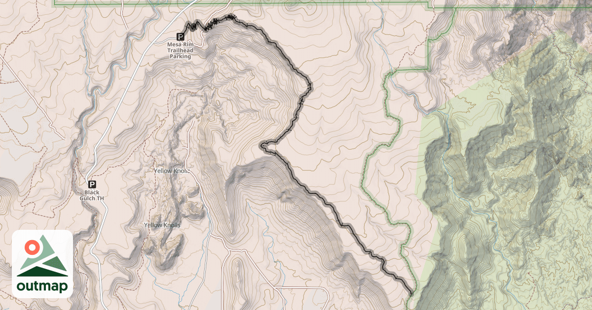 Map of Broken Mesa Rim Trail