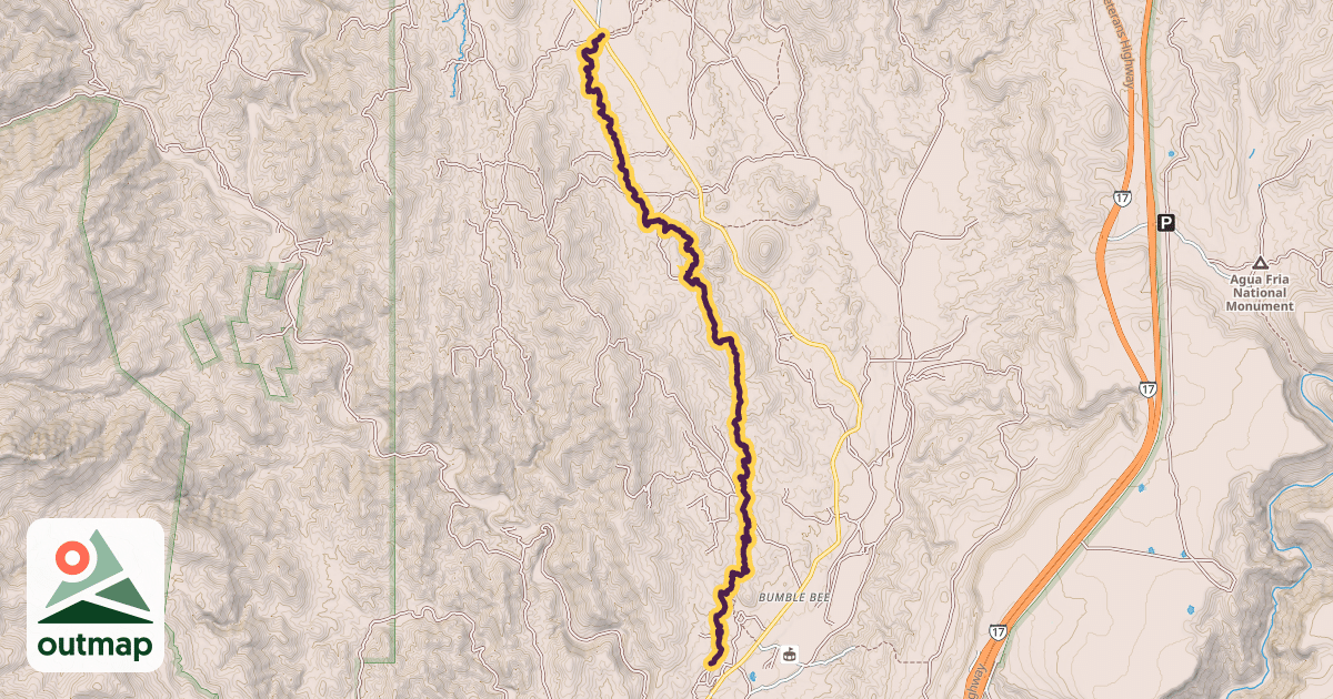 Map of Black Canyon Trail (BCT - Hidden Treasure)