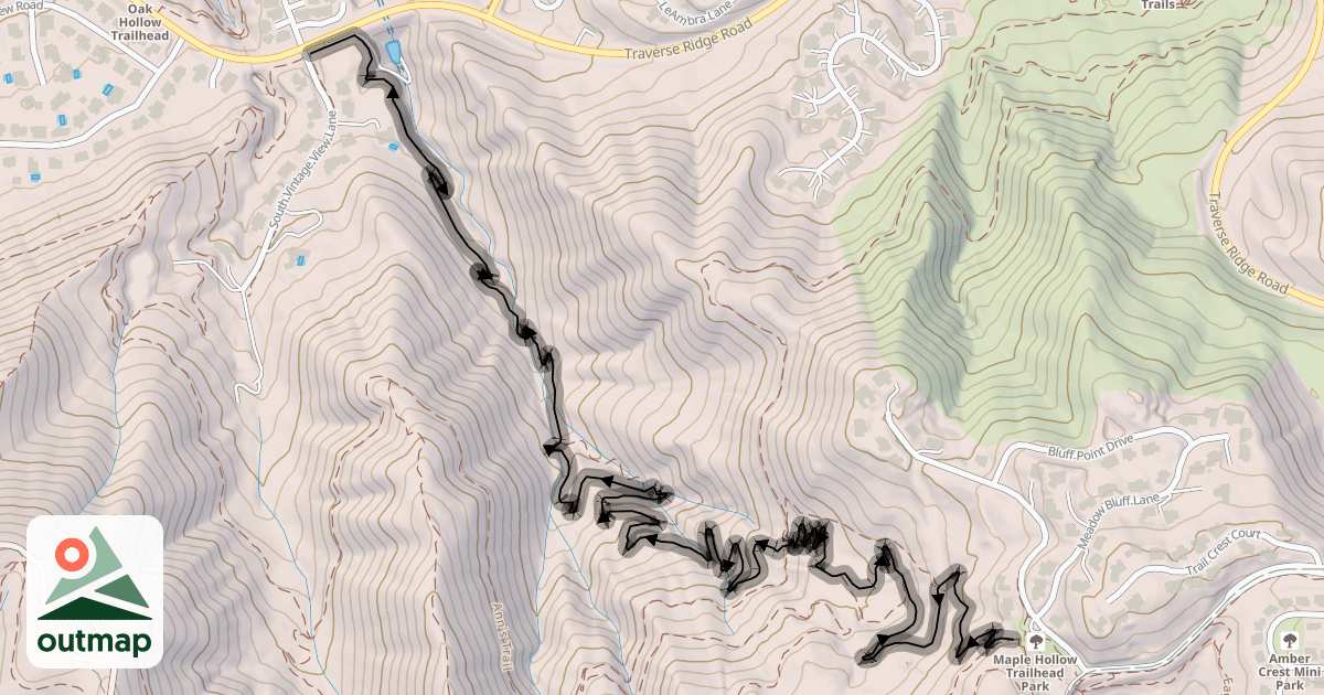 Map of Maple Hollow Downhill Bike Trail