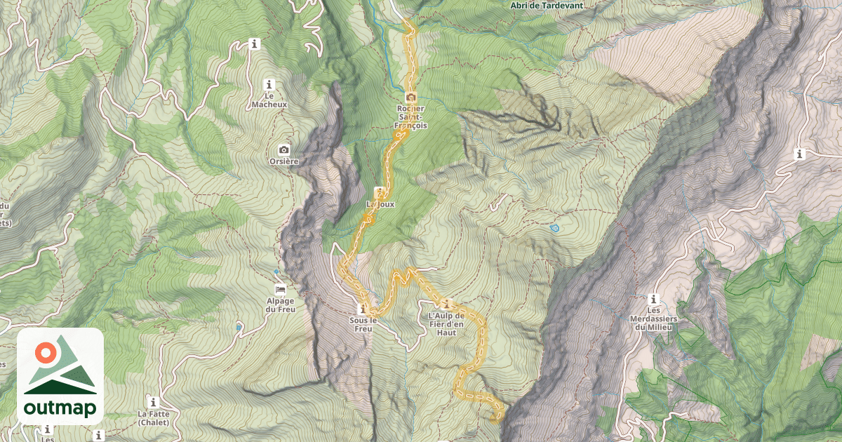 Map of La Goenne — Sous l'Aiguille