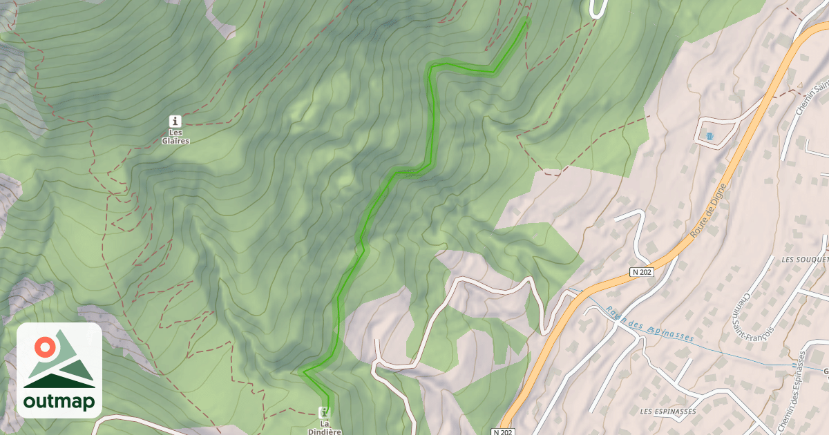 Map of Sentier de la Dindière
