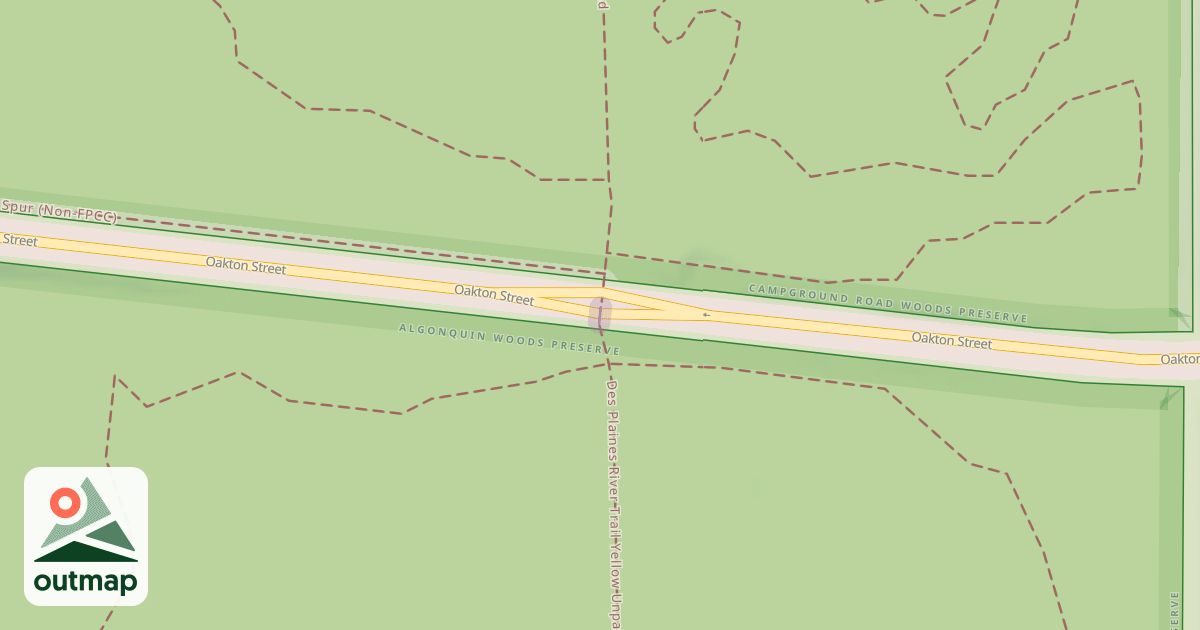 Map of Des Plaines River Trail Yellow Unpaved