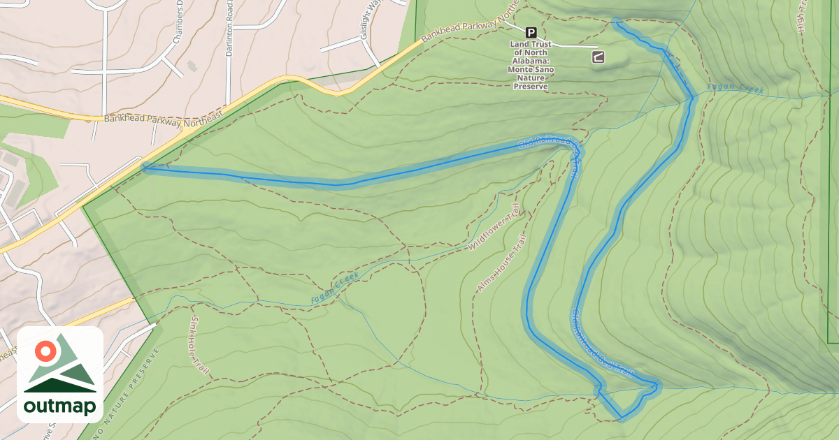 Map of Old Railroad Bed Trail