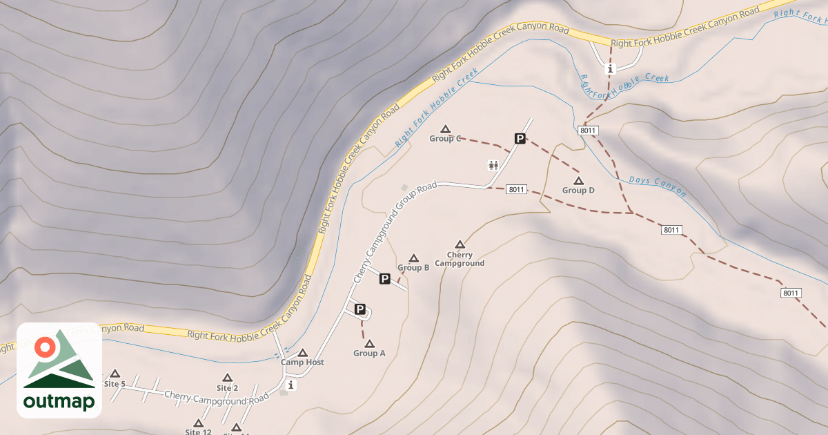 Map of CHERRY CAMPGROUND GROUP ROAD
