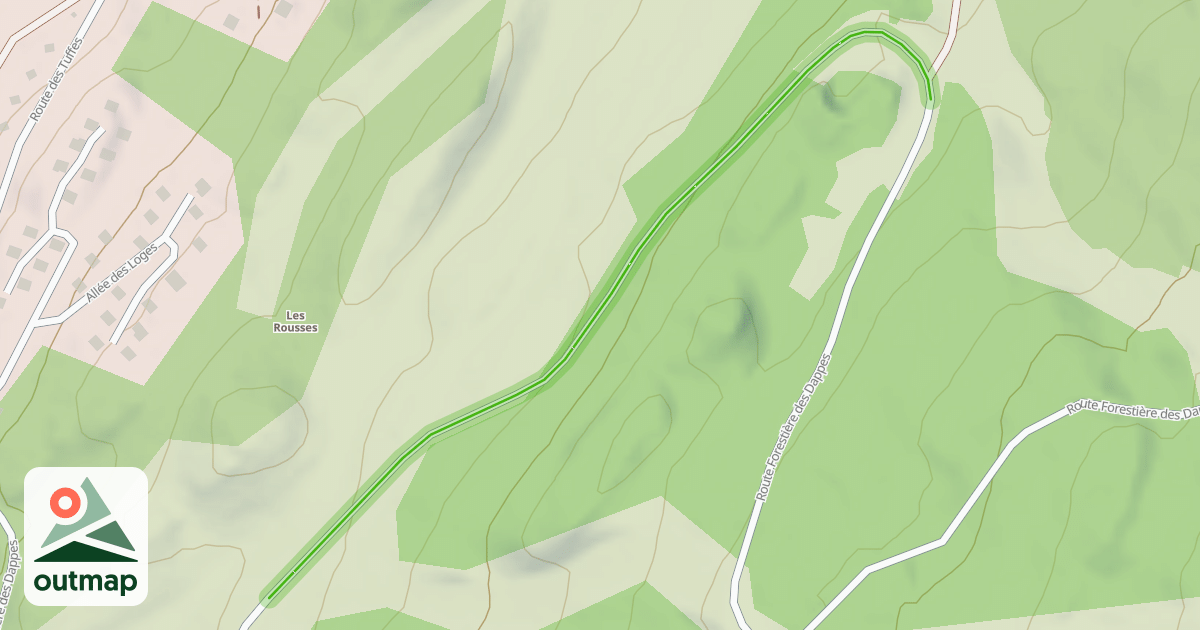 Map of Route Forestière des Dappes