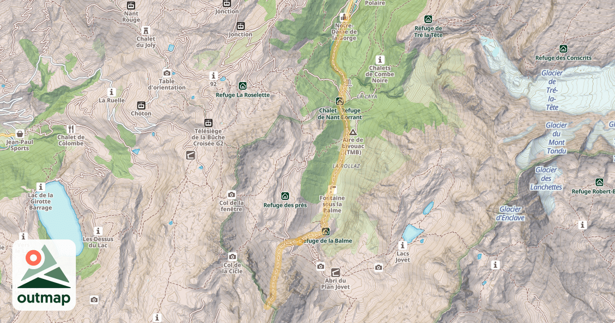 Map of Col des Chasseurs — Notre-Dame de la Gorge