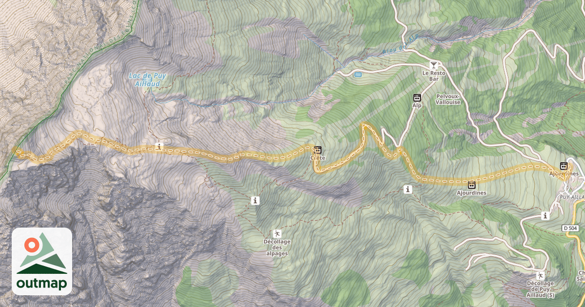 Map of La Blanche — Puy Aillaud