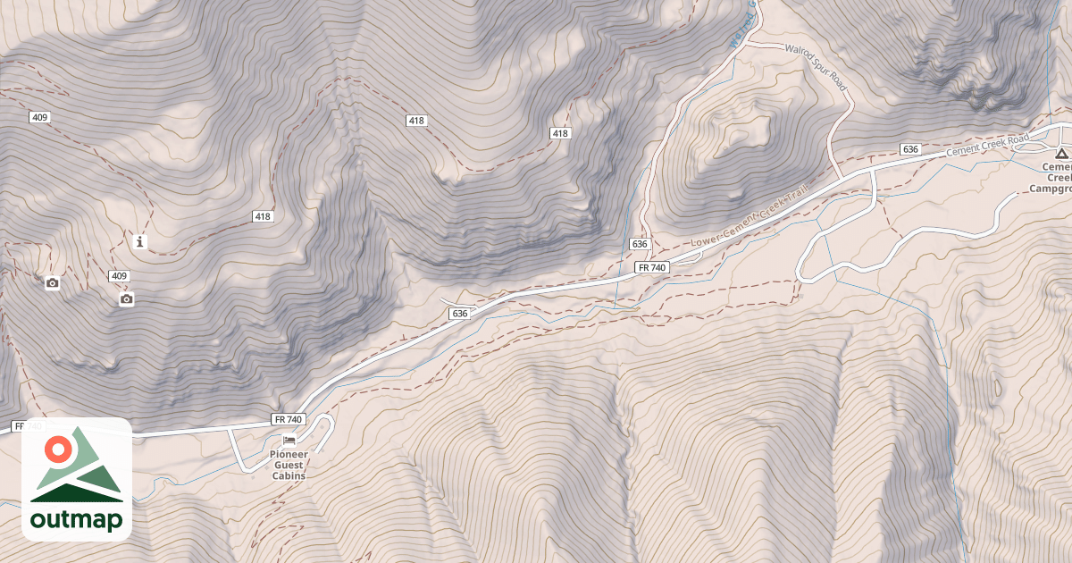 Map of CEMENT CREEK