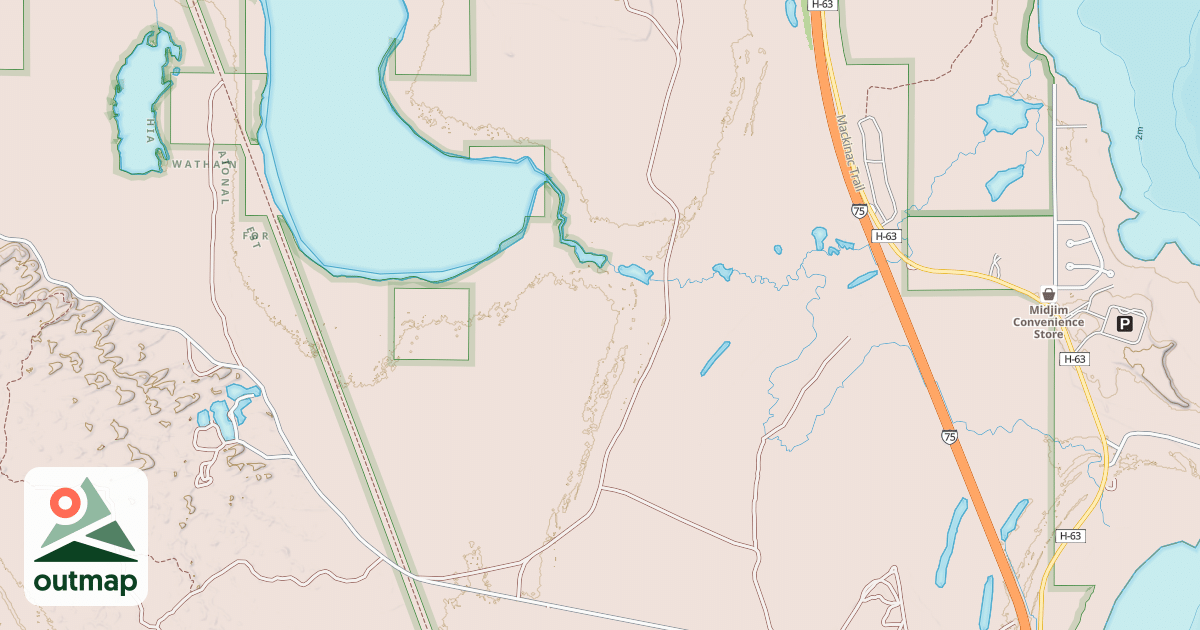 Map of HAY LAKE