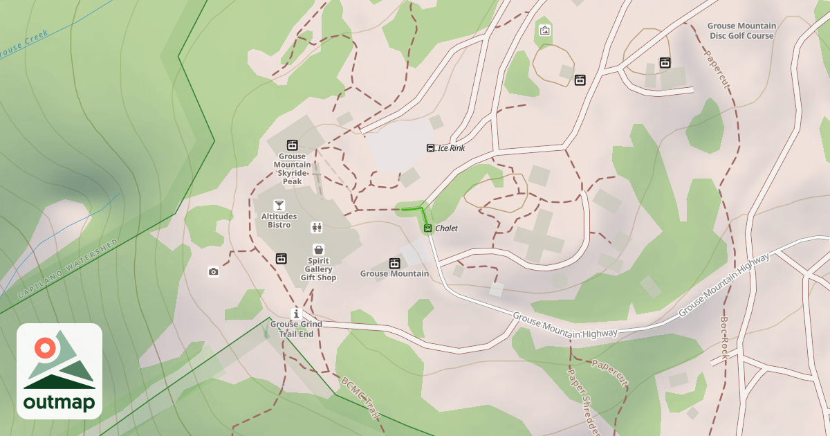 Map of Grouse Mountain Highway