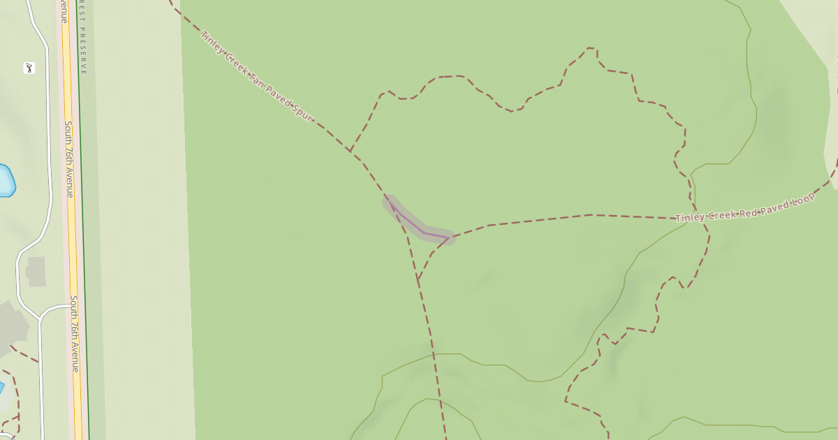 Map preview of Tinley Creek Tan Paved Spur