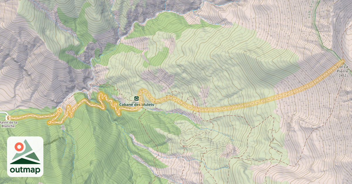 Map of Col la Pierre — Les Martins