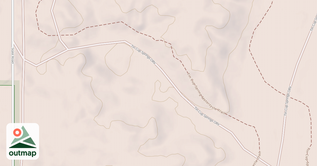 Map of Tin Cup Spring Motorcycle Trail
