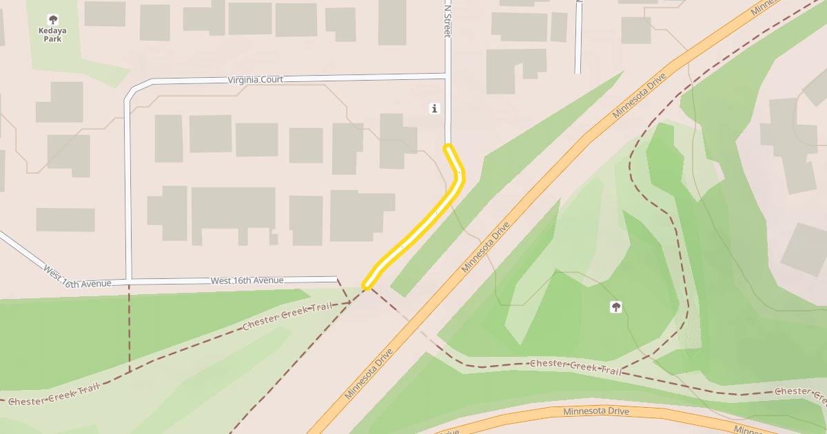 Map preview of Chester Creek Trail