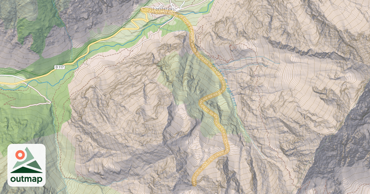 Map of Brèche de l'Homme Mort — Désert-en-Valjouffrey