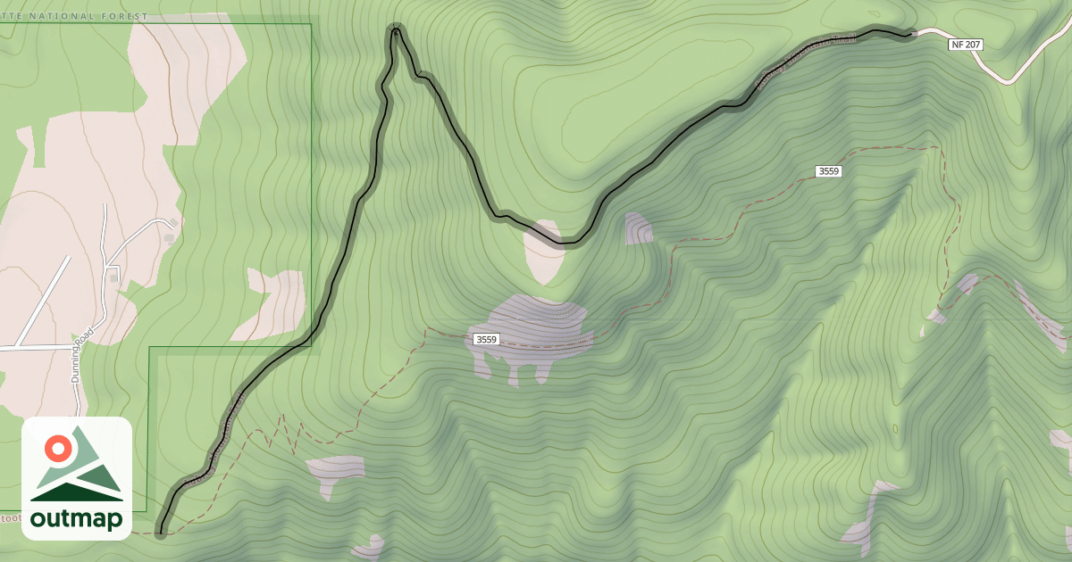 Map of Aubrey Mountain Trail