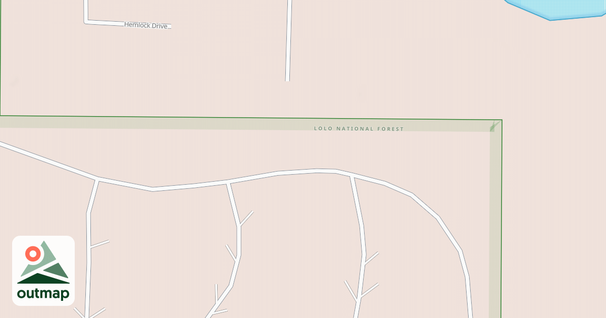 Map of BIG LARCH CAMP SERVICE ROAD
