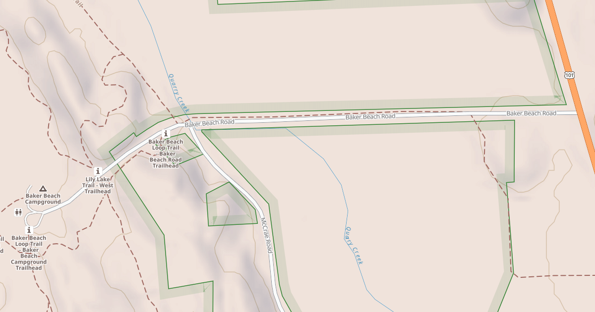 Map preview of BAKER BEACH ROAD