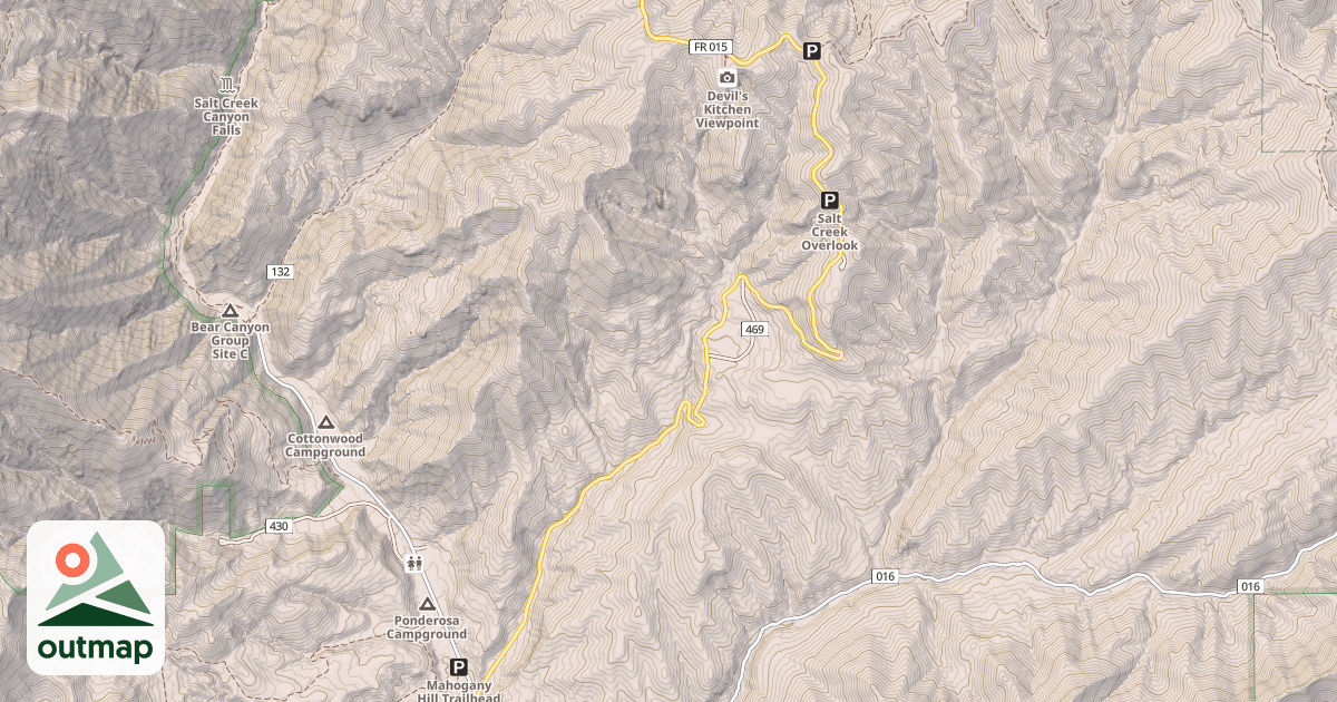 Map of MOUNT NEBO SCENIC LOOP