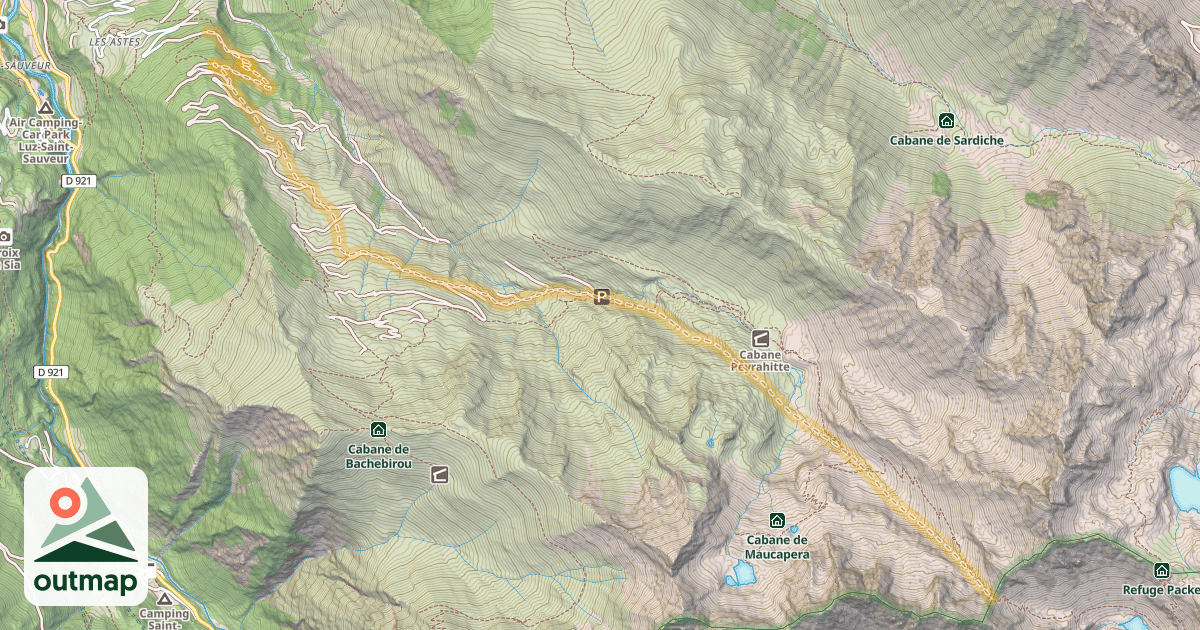 Map of Col de Pierrefitte — Astes