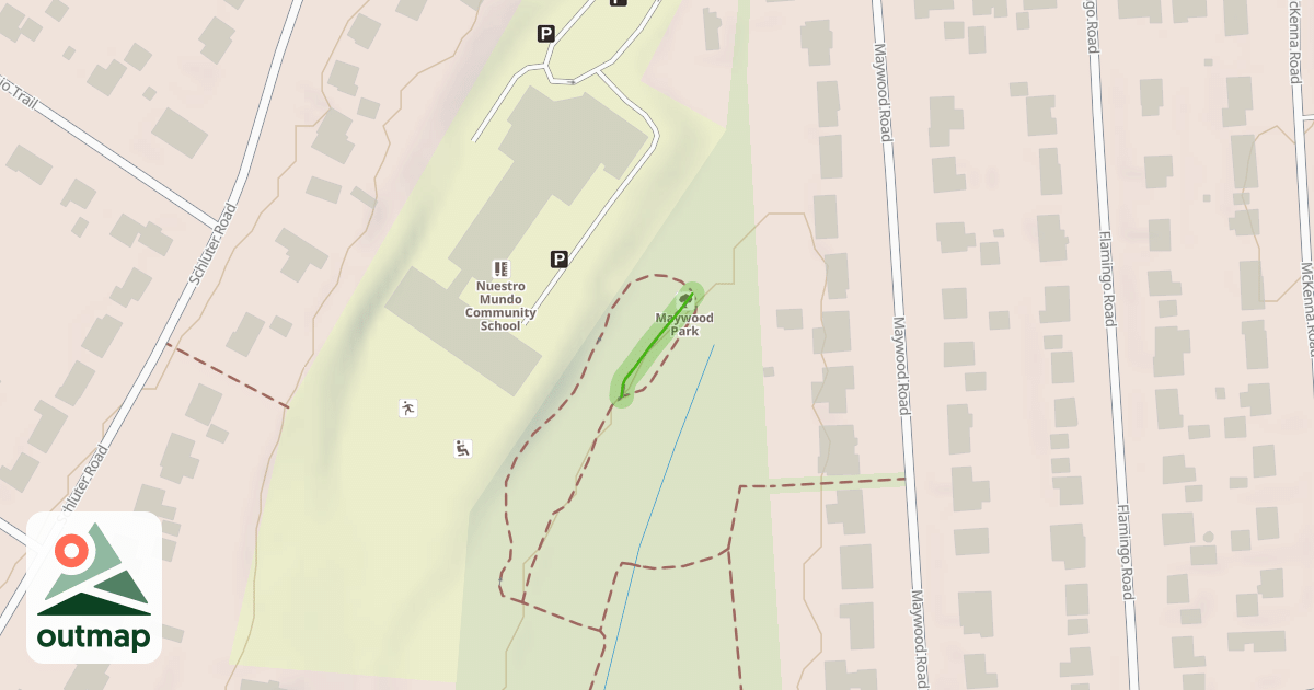 Map of Maywood Park Mountain Bike Trail