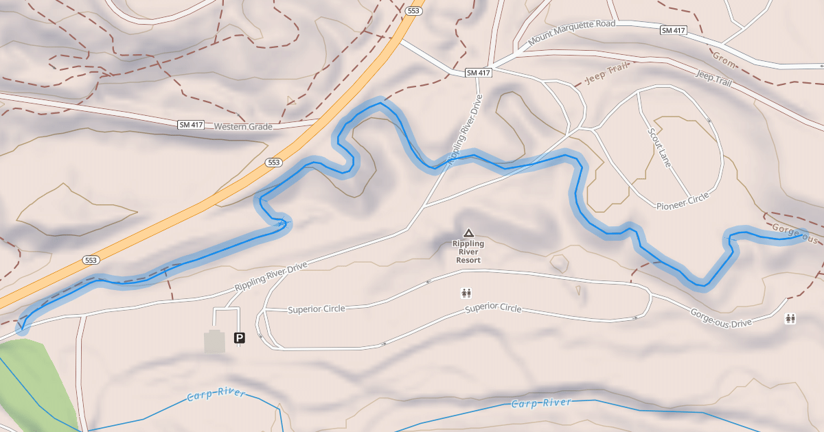 Map preview of Rippling River