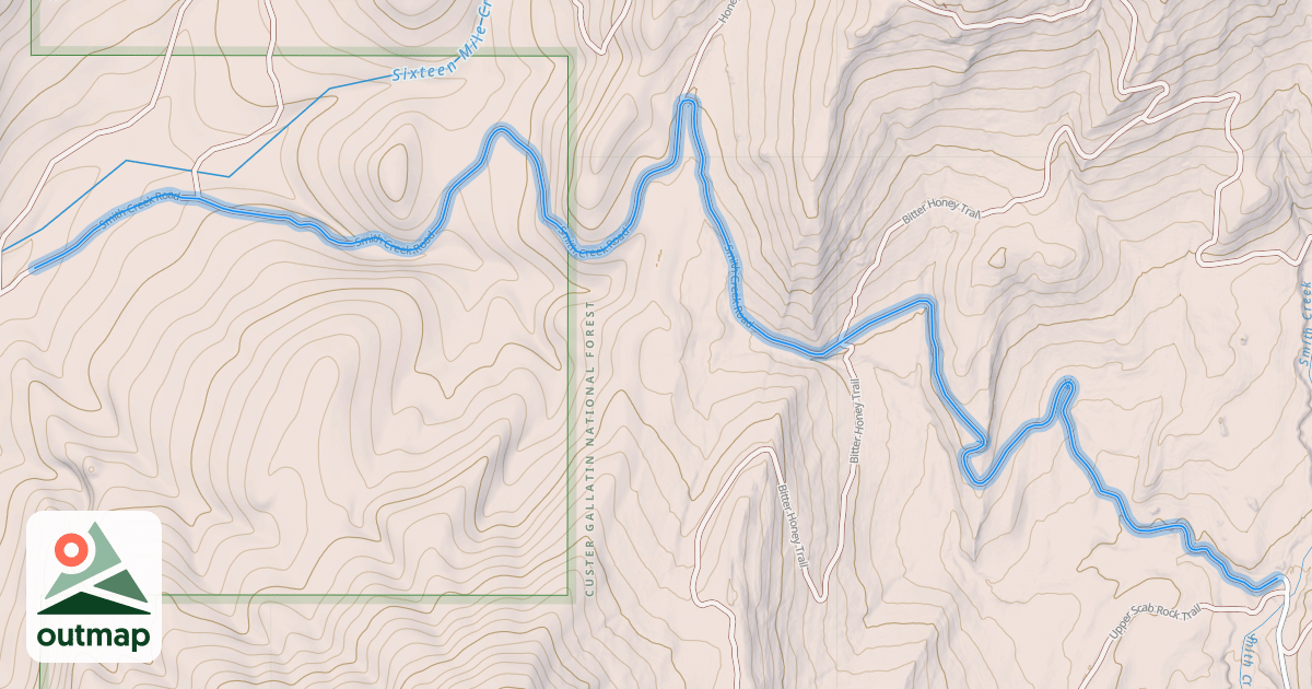 Map of Smith Creek Road