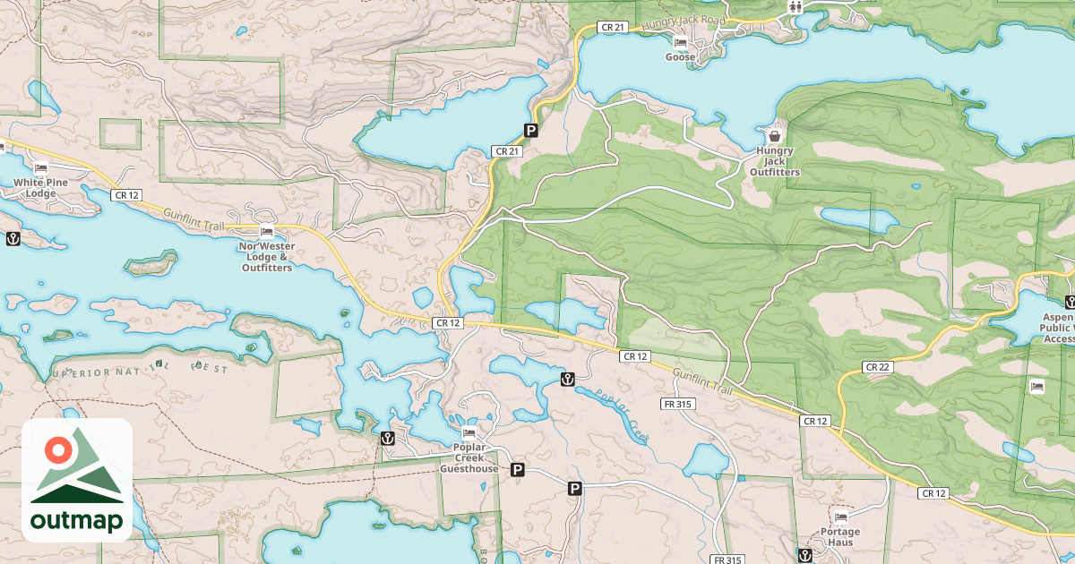 Map of Gunflint Trails Snowmobile