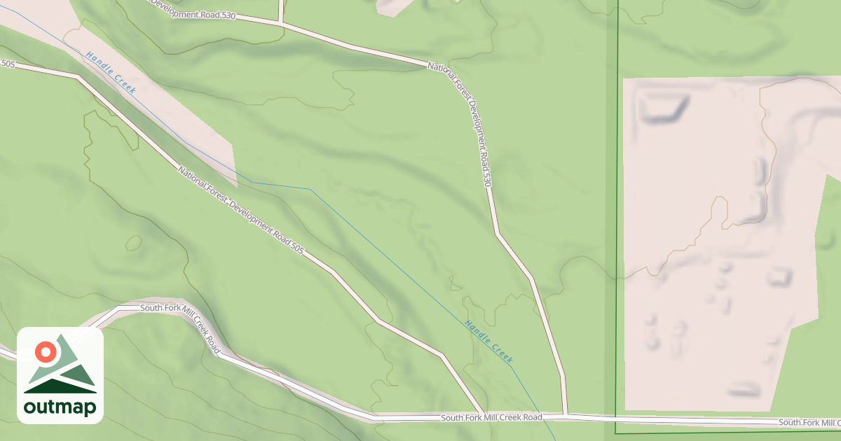Map of HANDE CREEK