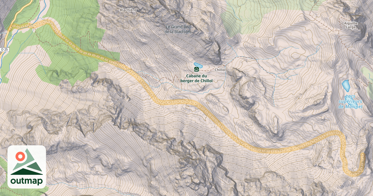 Map of Pas de Chillol — Pont des Houerts
