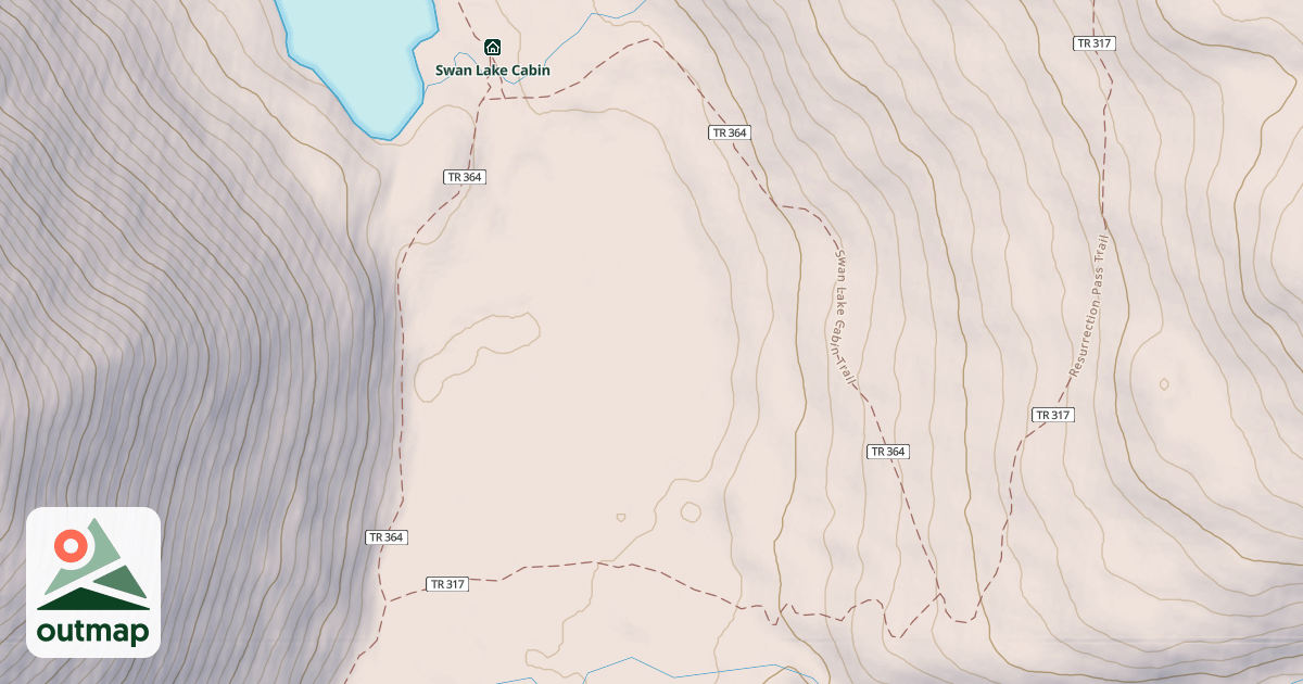 Map of Swan Lake Cabin Trail