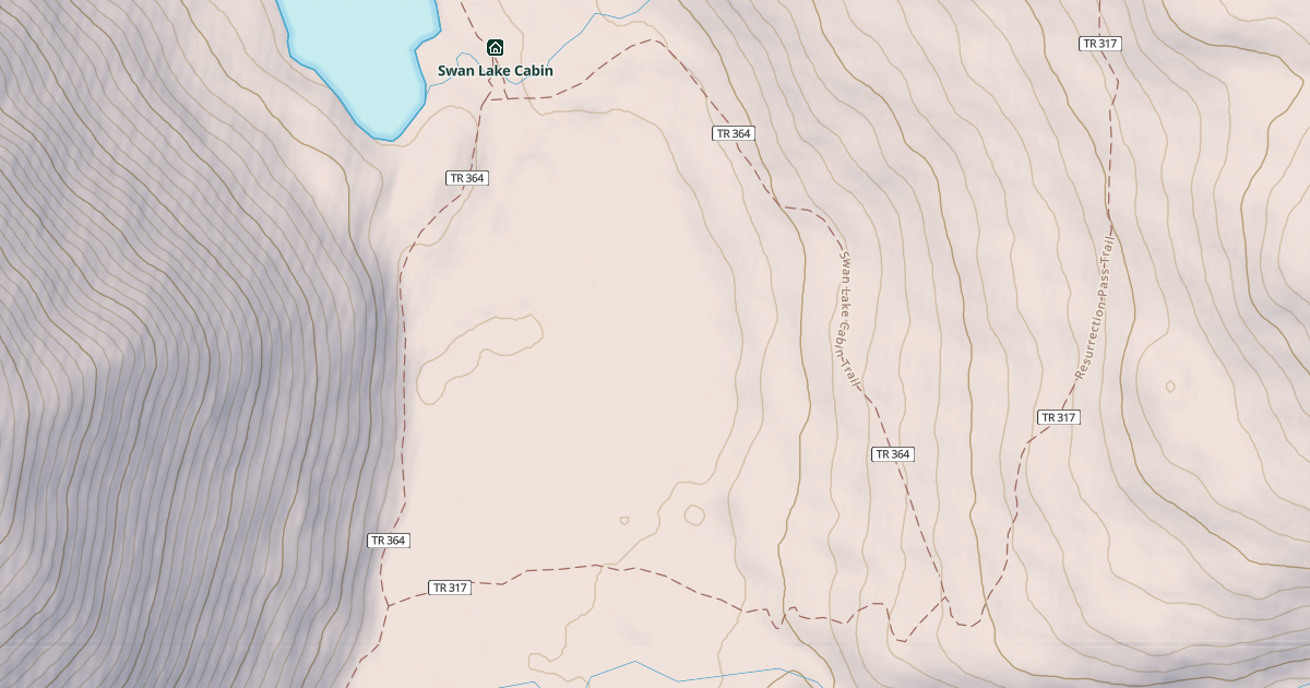 Map preview of Swan Lake Cabin Trail