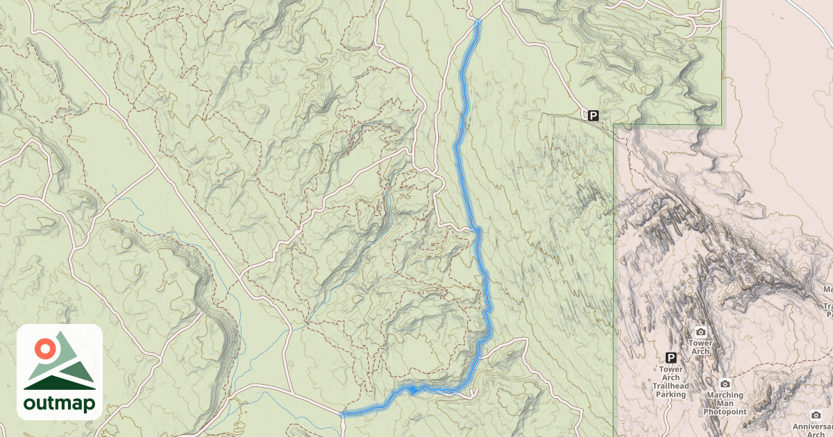 Map of Klondike Bluffs Loop Road